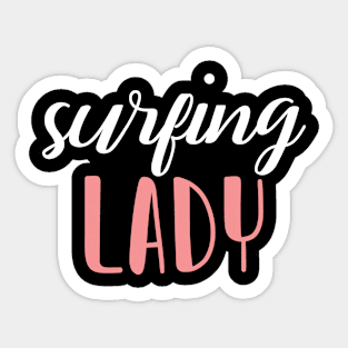 surfing  lady - surfing girl Sticker